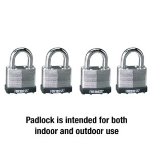 Master Lock 1803Q Fortress Outdoor Padlock with Key, 4 Pack Keyed-Alike, Laminated Steel