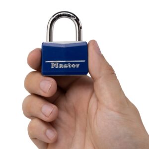 Master Lock 142DCM Covered Aluminum Keyed Padlock, 1-Pack, Blue