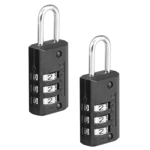master lock set your own combination luggage lock, 2 pack, black, 646t