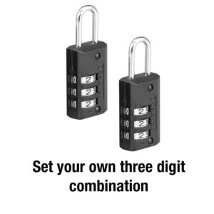 Master Lock Set Your Own Combination Luggage Lock, 2 Pack, Black, 646T