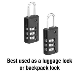 Master Lock Set Your Own Combination Luggage Lock, 2 Pack, Black, 646T