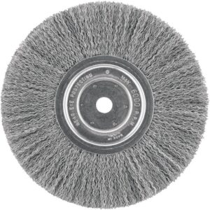 dewalt wire wheel, 8-inch, crimped, 5/8-inch arbor, wide face, .014-inch (dw4907)