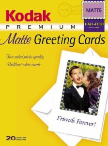 kodak 1131549 premium inkjet matte greeting cards (20 sheets)