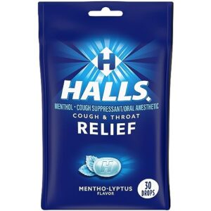 halls relief mentho-lyptus cough drops, 30 drops