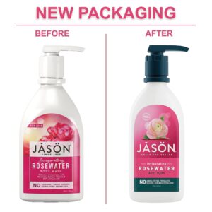 Jason Natural Body Wash & Shower Gel, Invigorating Rosewater, 30 Oz (Pack of 1)