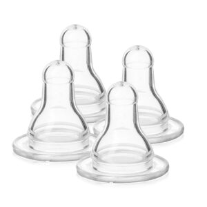 evenflo classic fast flow silicone nipples 4 ea, clear