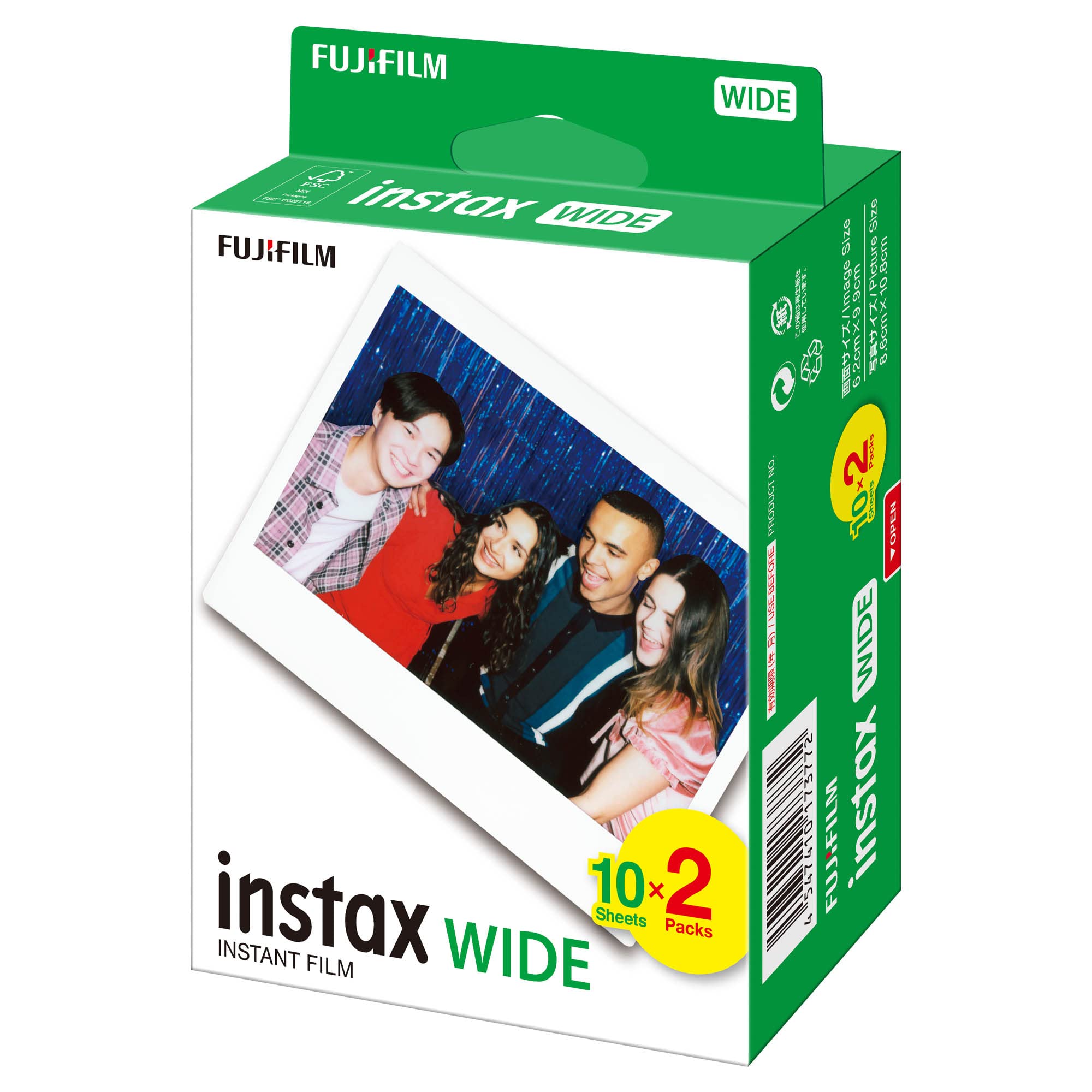 Fujifilm Instax Wide Instant Film, 2-Pack (White)