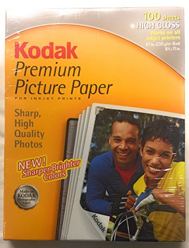 Kodak 1976463 Premium Picture Paper, High Gloss, 8.5x11 (100 Sheets)