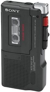 sony m-450 microcassette recorder with 30 hours of battery life