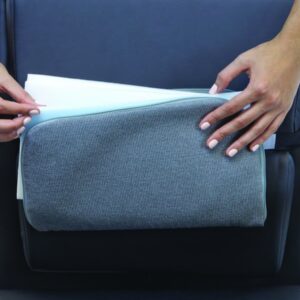 The ComfortMakers Lumbar Support, Universal, Self-Adjustable, Ergonomic Back Support, Office, Car, Airplane, Made in the USA, Washable, Gray (92041)