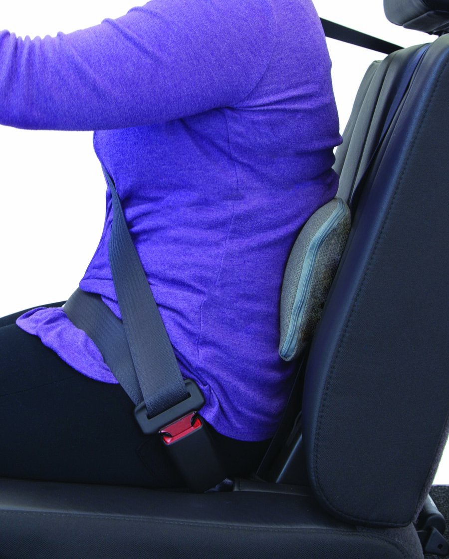 The ComfortMakers Lumbar Support, Universal, Self-Adjustable, Ergonomic Back Support, Office, Car, Airplane, Made in the USA, Washable, Gray (92041)