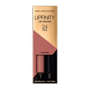 max factor x lipfinity lip color, 160 iced, step 1: 2.3 ml & step 2: 1.9 g