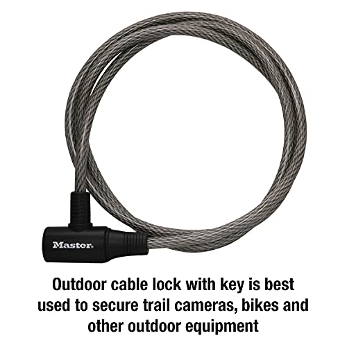 Master Lock 8154DPF Cable Lock with Key, resin/Plastic/Metal, 1 Pack, Gray