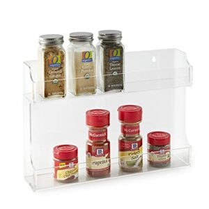 Huang Acrylic Clear Two Shelf Spice Rack Organizer, Cabinet Mount Potential