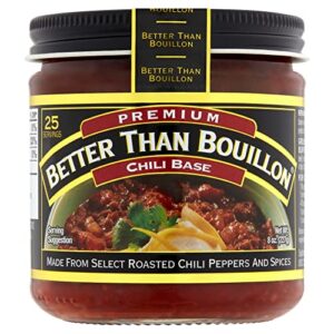 better than bouillon chili base, made from select roasted chili peppers & spices, blendable base for added flavor, 8-ounce jar (pack of 1)
