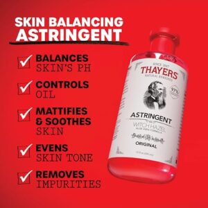 THAYERS Original Witch Hazel Astringent with Aloe Vera, 12 Ounce Bottle