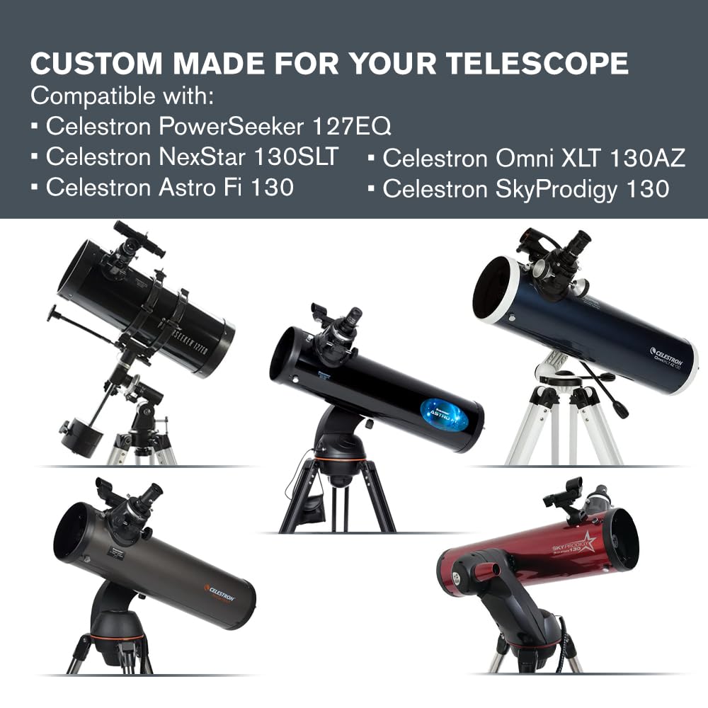 Celestron – EclipSmart Safe Solar Eclipse Telescope Filter – Meets ISO 12312-2:2015(E) Standards – Works with Existing 127 and 130 Telescopes – Observe Solar Eclipses and Sunspots – Safe, Snug Fit