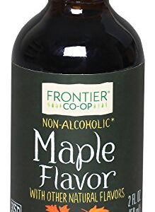 Frontier Co-op Non-Alcoholic Maple Flavor, 2 Ounce, Rich Maple Taste For Baked Beans, Sweet Potatoes, Alcohol Free Maple