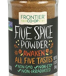 Frontier Co-op Five Spice Seasoning, 1.92 Ounce, Cinnamon, Fennel Seed, Cloves, Star Anise & White Pepper, Non GMO, Kosher