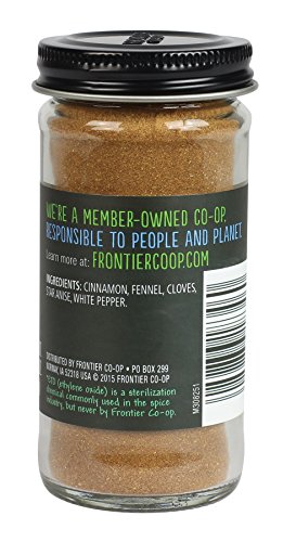 Frontier Co-op Five Spice Seasoning, 1.92 Ounce, Cinnamon, Fennel Seed, Cloves, Star Anise & White Pepper, Non GMO, Kosher