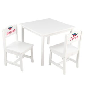 kidkraft wooden aspen table & 2 chair set, children's furniture, white