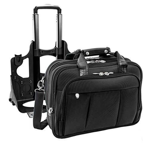 McKlein Wheeled Detachable Briefcase, Black, 18"x8.75"x14.5"