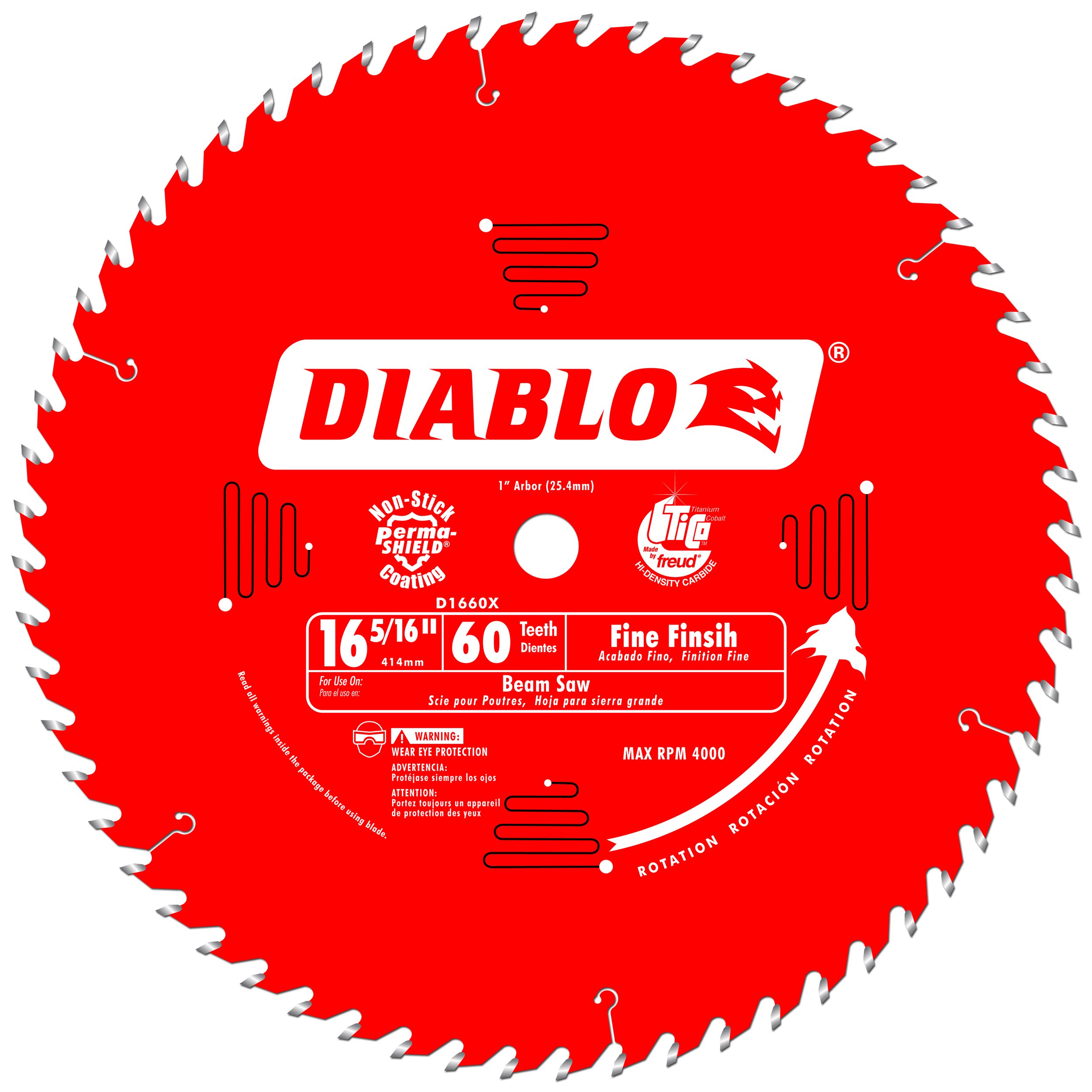 Diablo Beam Saw Blade 16-5/16-Inch by 60t ATB 1-Inch Arbor