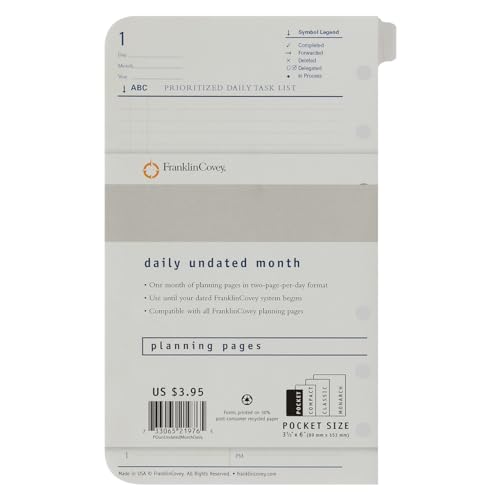 FranklinCovey - Undated Two Pages Per Day Month Pack (Pocket)