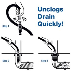 Drain King VIP1 Drain Unclogging Kit With Kitchen Sink Crossbar Adapter, 1 to 2 Inch