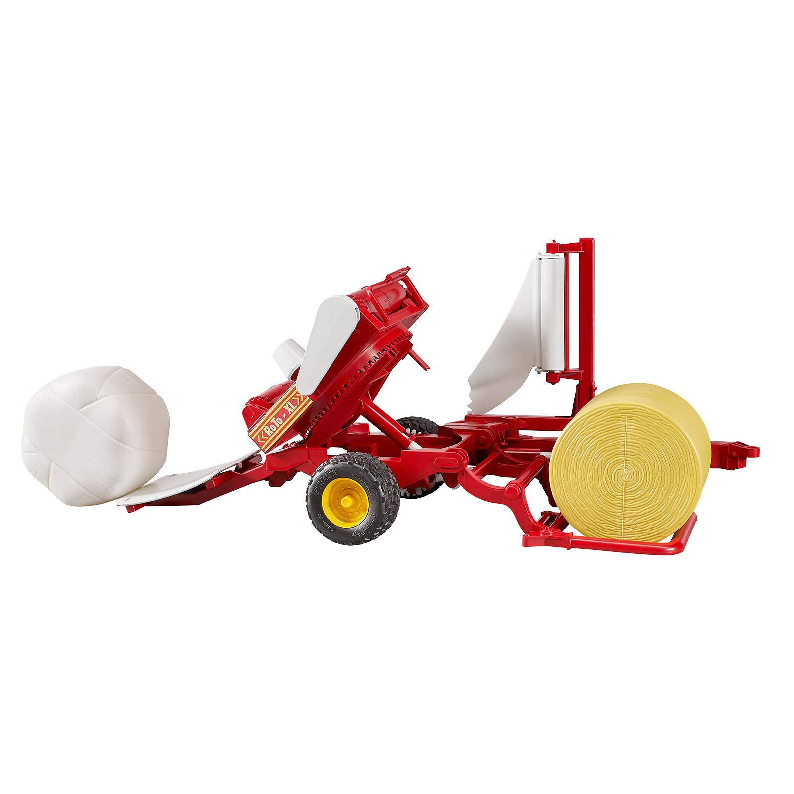 Bruder 02122 Bale Wrapper with Yellow and White Bales (Color May Vary)