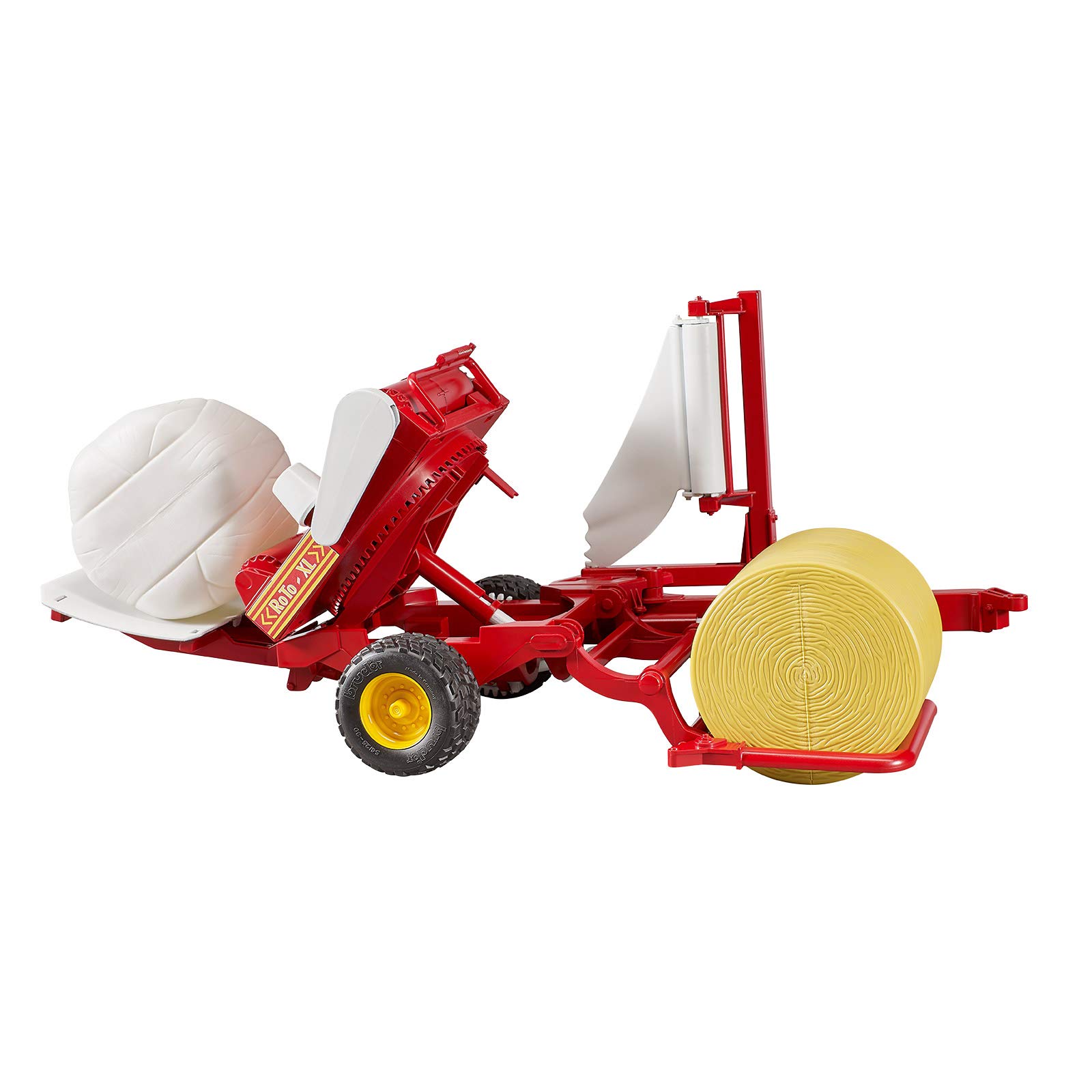 Bruder 02122 Bale Wrapper with Yellow and White Bales (Color May Vary)