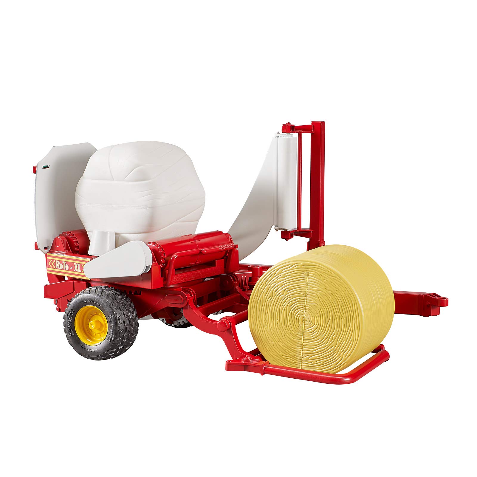 Bruder 02122 Bale Wrapper with Yellow and White Bales (Color May Vary)