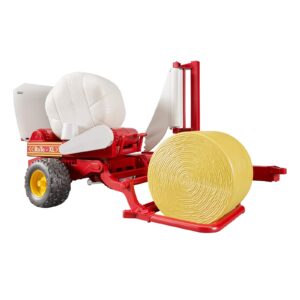 Bruder 02122 Bale Wrapper with Yellow and White Bales (Color May Vary)