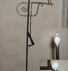 Wrought Iron Floor Lamp Flame Top - Amish Made