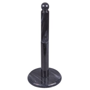 creative home natural stone black marble 12" height paper towel holder, dispenser