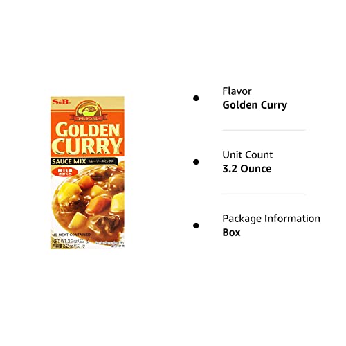 S&B, Golden Curry Sauce Mix, Mild, 3.2 oz