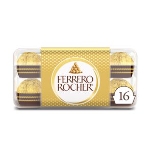 ferrero rocher, 16 count, premium gourmet milk chocolate hazelnut, individually wrapped candy for gifting, mother's day gift, 7 oz