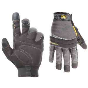 custom leathercraft125l handyman flex grip work gloves, shrink resistant, improved dexterity, tough, stretchable, excellent grip, black