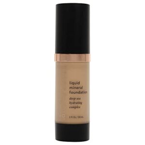 youngblood liquid mineral foundation, sun kissed | lightweight, dewy full coverage makeup for dry skin | poreless, flawless tinted glow | vegan, cruelty free, gluten-free