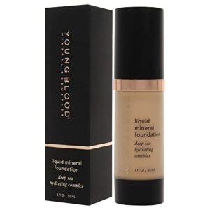 Youngblood Liquid Mineral Foundation, Sun Kissed | Lightweight, Dewy Full Coverage Makeup for Dry Skin | Poreless, Flawless Tinted Glow | Vegan, Cruelty Free, Gluten-Free