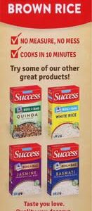 Success Boil-in-Bag Rice, Brown Rice, Quick and Easy Rice Meals, 14-Ounce Box