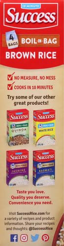 Success Boil-in-Bag Rice, Brown Rice, Quick and Easy Rice Meals, 14-Ounce Box