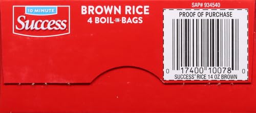 Success Boil-in-Bag Rice, Brown Rice, Quick and Easy Rice Meals, 14-Ounce Box