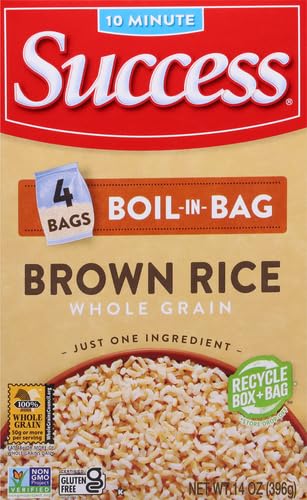 Success Boil-in-Bag Rice, Brown Rice, Quick and Easy Rice Meals, 14-Ounce Box