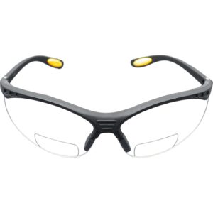 DEWALT DPG59-120C Reinforcer Rx-Bifocal 2.0 Clear Lens High Performance Protective Safety Glasses with Rubber Temples and Protective Eyeglass Sleeve