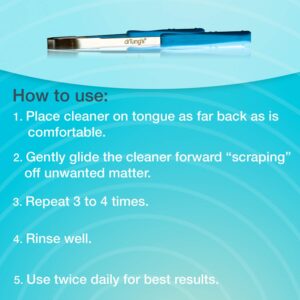 DrTung’s Stainless Tongue Scraper - Tongue Cleaner for Adults, Kids, Helps Freshens Breath, Easy to Use Comfort Grip Handle, Comes with Travel Case - Stainless Steel Tongue Scrapers (1 Pack)