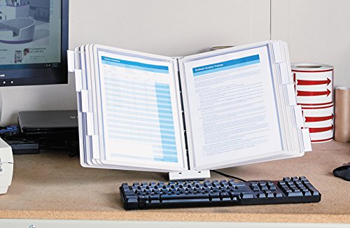 DURABLE Desktop Reference System, 10 Double-Sided Panels, Letter-Size, Gray, SHERPA Design (554210)