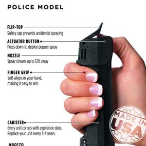 Mace Triple Action 12' Police Strength Pepper Spray with Tear Gas and UV Dye - Flip Top Safety, Great for Self Defense