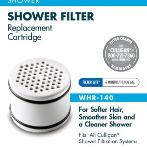 Culligan WHR-140 WTR FiltrationCartridge Shower Filter Replacement Cartridge, 1 Count (Pack of 1), White