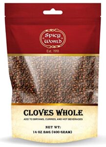 spicy world whole cloves bulk 14 oz bag - premium quality - great for foods, clove tea, clove pomander balls & potpourri - aromatic & richly flavored cloves whole